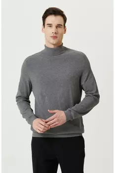 Серый вязаный свитер с высоким воротником Network, серый