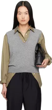 Серый вязаный жилет Maison Margiela