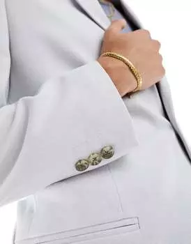 Серый зауженный пиджак с микротекстурой ASOS