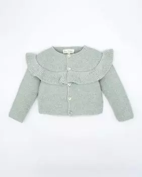 Серый жакет для девочки с рюшами Fina Ejerique, светло-серый