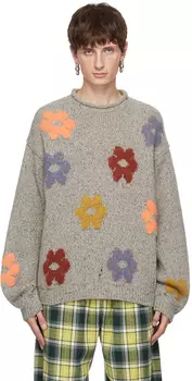 Серый жаккардовый свитер Acne Studios