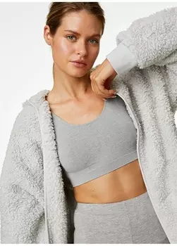 Серый женский халат с мягкой текстурой Marks & Spencer