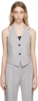 Серый жилет с лямкой на шее Helmut Lang