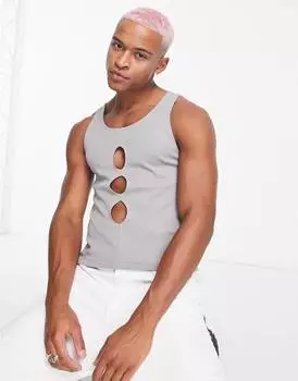 Серый жилет с несколькими вырезами ASOS DESIGN