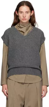 Серый жилет с V-образным вырезом LE17SEPTEMBRE