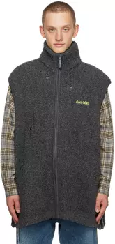 Серый жилет с вышивкой Doublet