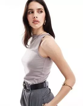 Серый жилет с высоким воротником ASOS DESIGN