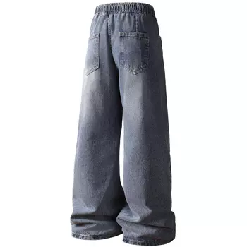 SESAME STREET Джинсы унисекс «УЛИЦА СЕЗАМ», Голубой (стиль потертостей из ледяного шелка)