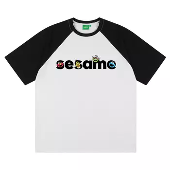 SESAME STREET Футболка унисекс «УЛИЦА СЕЗАМ», Блокировка цвета желтого кофе