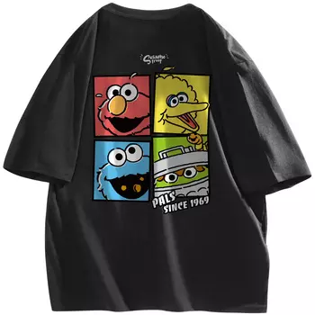 SESAME STREET Футболка унисекс «УЛИЦА СЕЗАМ», Пыльный зеленый