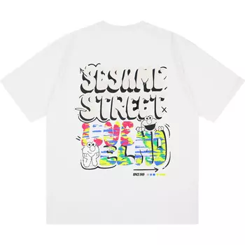 SESAME STREET Футболка унисекс «УЛИЦА СЕЗАМ», Военно-морской