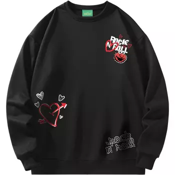 SESAME STREET Толстовка унисекс «УЛИЦА СЕЗАМ», Черный [флис с круглым вырезом]