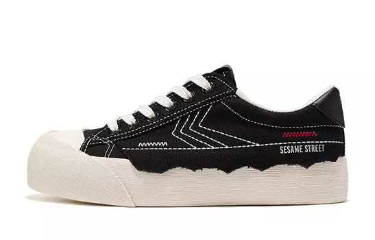 Sesame Street X Canvas Shoes Unisex Low-Top Black Feiyue