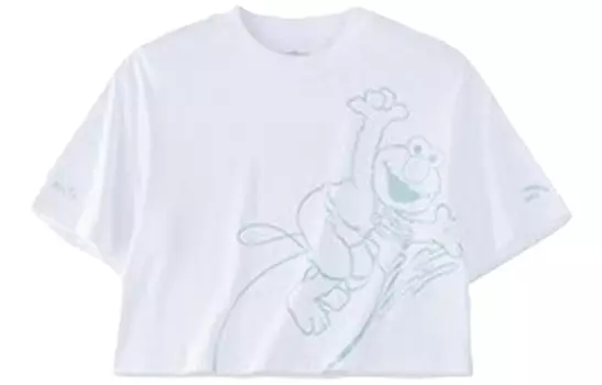 Sesame Street X Life Collection Crop Top женский Snowflake White Anta