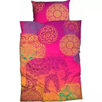 Сестра с. Постельное белье «Нойда» с разноцветными мандалами Sister S., розовый/розовый