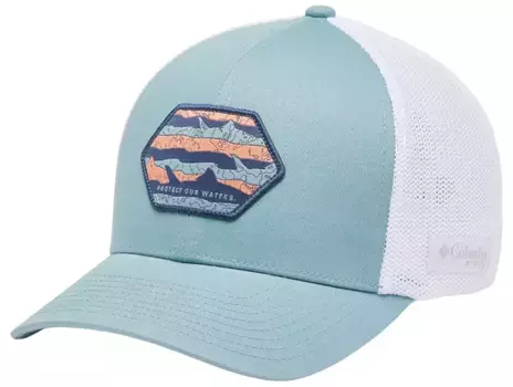 Сетчатая бейсболка Columbia для взрослых с нашивкой и высокой короной PFG, цвет Crshd Blu/Protct Our Watr