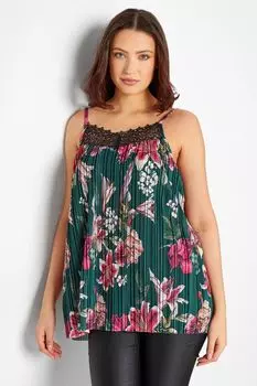 Сетчатая блузка без рукавов с цветочным узором Long Tall Sally, черный