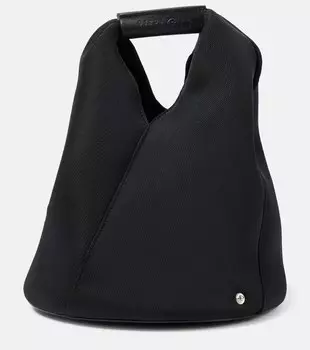 Сетчатая большая сумка-тоут с японской кожаной отделкой Mm6 Maison Margiela, черный
