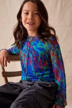 Сетчатая футболка с длинными рукавами (3–16 лет) Next, синий