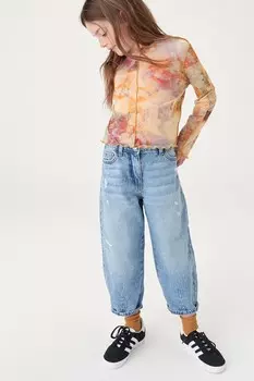 Сетчатая футболка с длинными рукавами (3–16 лет) Next, оранжевый