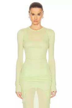 Сетчатая футболка с длинными рукавами GRLFRND, цвет Electric Lime