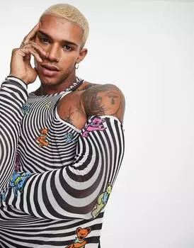 Сетчатая футболка с длинными рукавами и принтом Grateful Dead ASOS DESIGN