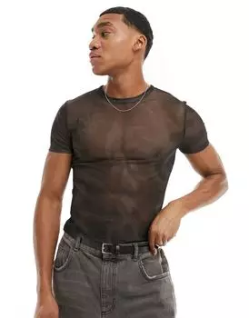 Сетчатая футболка с принтом ASOS DESIGN