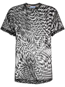 Сетчатая футболка с принтом Mugler, черный