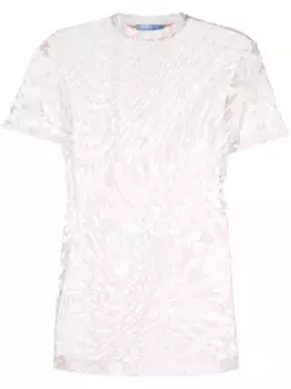 Сетчатая футболка с принтом Mugler, нейтральный