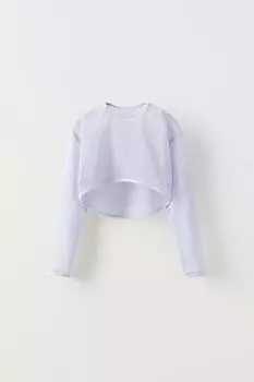 Сетчатая футболка ZARA, лиловый