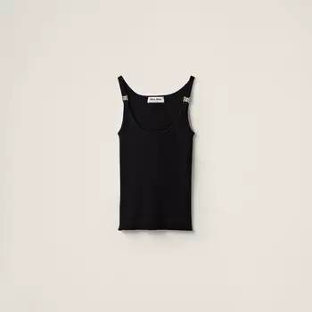 Сетчатая майка Miu Miu, черный