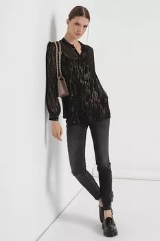 Сетчатая рубашка ARMANI EXCHANGE, золотой, черный