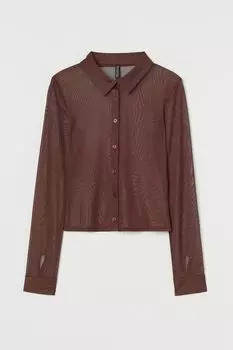 Сетчатая рубашка H&amp;M, коричневый
