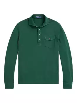 Сетчатая рубашка-поло с длинными рукавами Polo Ralph Lauren, цвет northwest pine