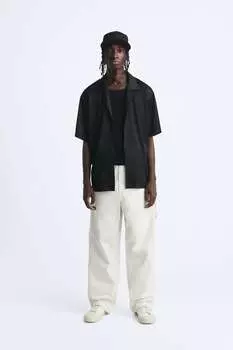 Сетчатая рубашка Zara, черный