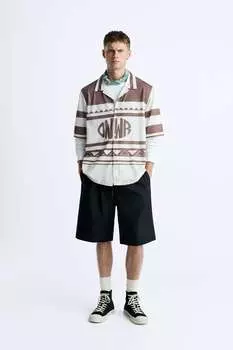 Сетчатая рубашка Zara, верблюд