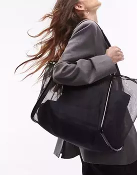 Сетчатая сумка через плечо Topshop Sutton черного цвета