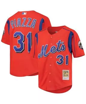 Сетчатая тренировочная майка Big Boys Mike Piazza Orange New York Mets Cooperstown Collection Mitchell & Ness