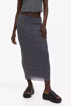 Сетчатая юбка-карандаш H&M, черный