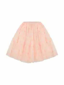 Сетчатая юбка с вышивкой Stella McCartney, розовый