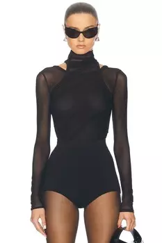 Сетчатое боди Coperni, черный