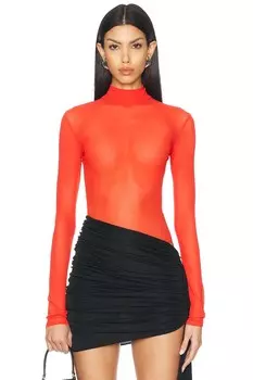 Сетчатое боди David Koma, красный