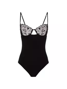 Сетчатое боди Midnight Botanica La Perla, цвет bic onyx
