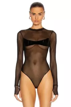 Сетчатое боди SAMI MIRO VINTAGE, черный