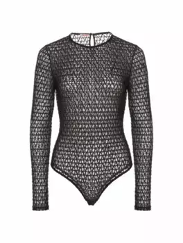 Сетчатое боди Toile Iconographe Valentino Garavani, черный