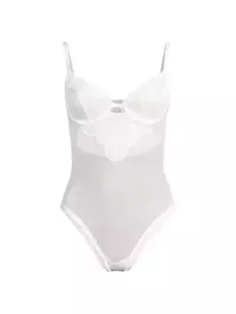 Сетчатое боди Zephyr Kat The Label, белый