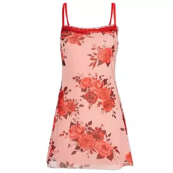 Сетчатое мини-платье Danielle Guizio, розовый