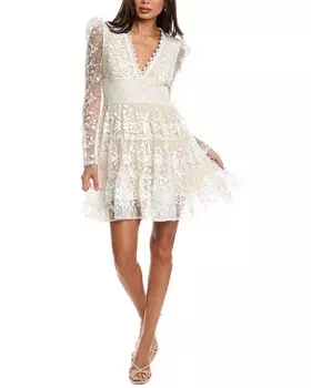 Сетчатое мини-платье Gracia, белый