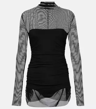 Сетчатое мини-платье Norma Kamali, черный