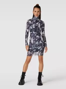 Сетчатое мини-платье с рисунком в стиле батик Review, черный